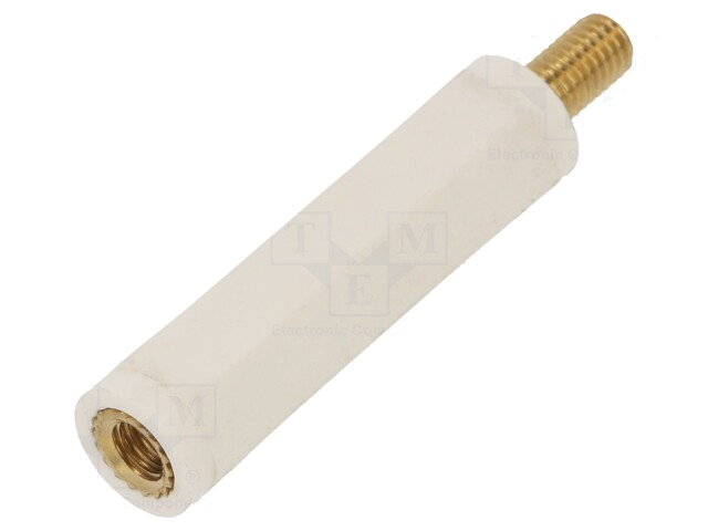 Isolatiebus; Int.schroefdraad: M5; L: 40mm; UL94V-2; Mat: polyamide Isolatiebus; Int.schroefdraad: M5; L: 40mm; UL94V-2; Mat: polyamide